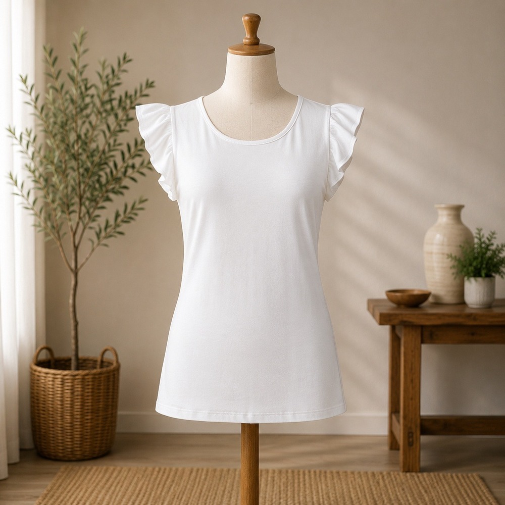 NWT T Tahari Cap Sleeve Top  Small Sand Beige Satin‎ Trim Crew Neck TH41102NR